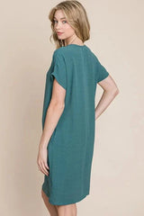 V-Neck Short Sleeve Dress