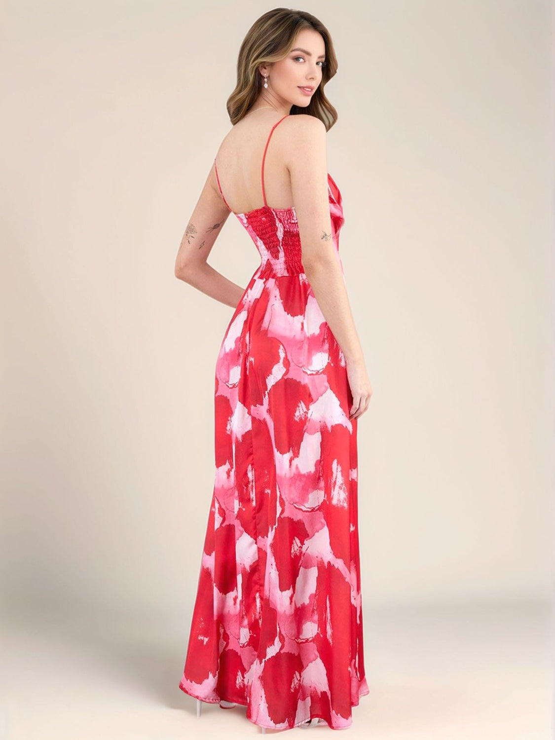 Smocked Back Tie-Dye Maxi Cami Dress