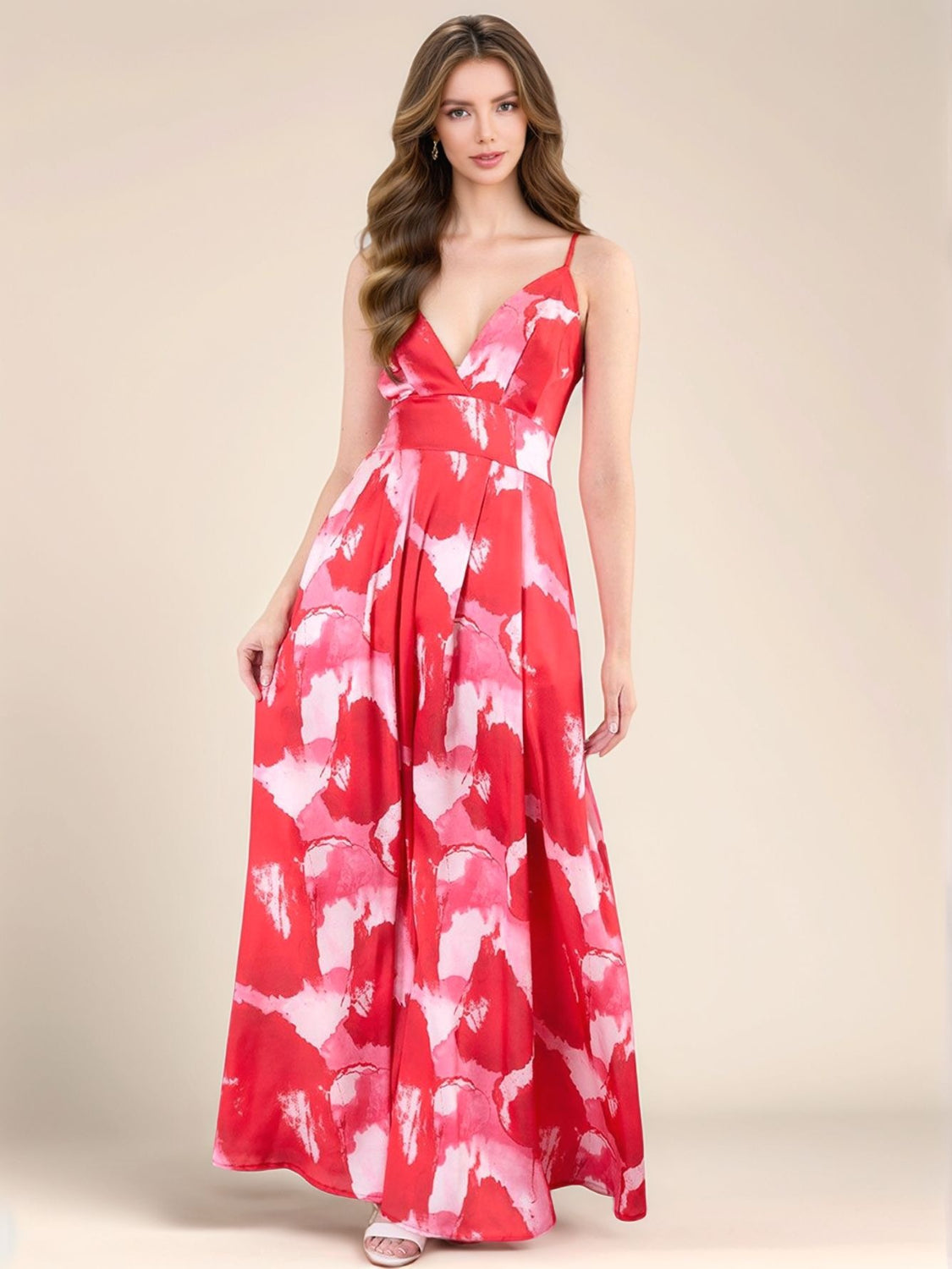 Smocked Back Tie-Dye Maxi Cami Dress